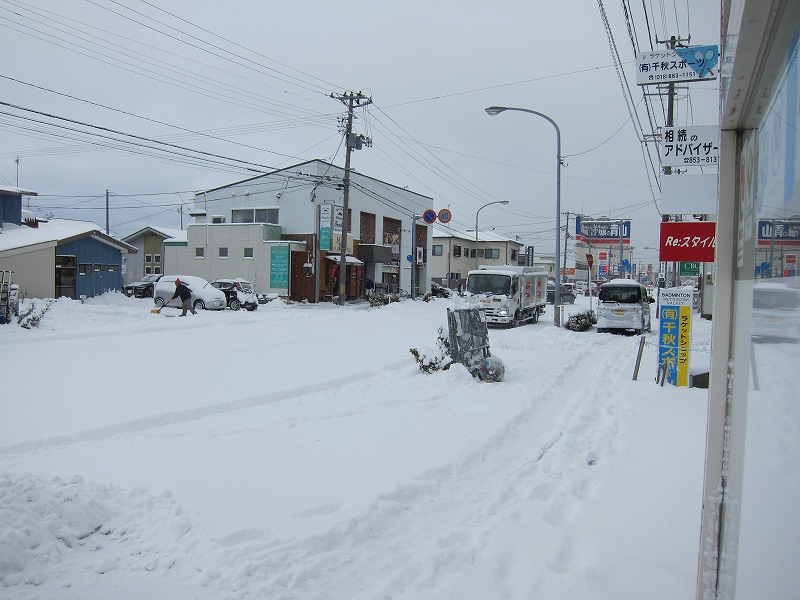 雪景色になりました